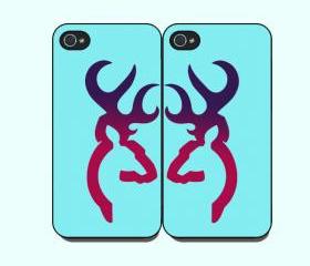  Iphone 5 Case In Pair -- Deer Hunting Girly, In Durable Plastic Case ,Black Or White Case Side